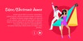 Disco and Electronic Dance Web Banner. Vector