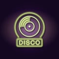 Disco emblem neon lights