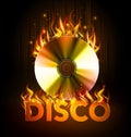 Disco fire background. Disck Royalty Free Stock Photo