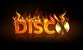 Disco fire background. Disck Royalty Free Stock Photo