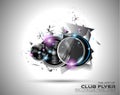 Disco Flyer Art for Music Event backgrounds, posters, brochure Royalty Free Stock Photo