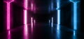 Disco Futuristic Dark Sci Fi Neon Lights Purple Blue Futuristic Glowing Concrete Grunge Empty Spaceship Tunnel Underground Room Royalty Free Stock Photo