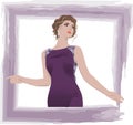 Disco glamour girl. vector fashion flat illustration