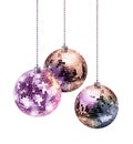 Disco glitter mirror Christmas balls