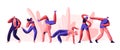 Disco Guy Freestyle Dancing Party. Youth People, Boy and Girl Active Motion Together. Activity Lifestyle for Cool Dance Royalty Free Stock Photo