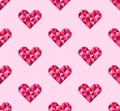 Retro disco patterned hearts pattern