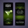 Disco invitation to cocktail party. Document template