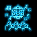 disco kids party neon glow icon illustration Royalty Free Stock Photo