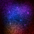 Disco light vector party background. Neon abstract shine disco light design pattern digital techno bright glow Royalty Free Stock Photo