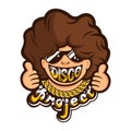 Disco man mascot. Vector illustration. Royalty Free Stock Photo