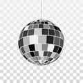 Disco or mirror ball icon. Symbol nightlife. Retro disco party. Vector illustration isolated on transparent background Royalty Free Stock Photo