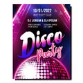 Disco music party poster background Royalty Free Stock Photo