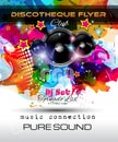 Disco Night Club Flyer layout with Speaker shape