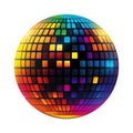 Disco Ball. Night Party. Retro Music Poster. Party Template Dj. 80s Disco Ball. Party 70s. Psychedelic. Cosmic Royalty Free Stock Photo