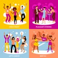 Disco Party Concept Icons Set