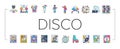 disco party music night dance icons set vector Royalty Free Stock Photo