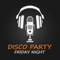 Disco party poster. Vector illustration. Royalty Free Stock Photo