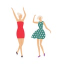 Dancing People in Club, Women Having Fun Disco Royalty Free Stock Photo