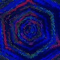 Disco pattern with colorful dotted circle. Vector