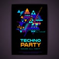 Disco poster. Abstract triangle background Royalty Free Stock Photo