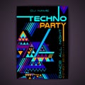 Disco poster. Abstract triangle background Royalty Free Stock Photo