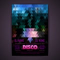 Disco poster. geometric triangle background Royalty Free Stock Photo