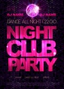 Disco poster. Night club dance Royalty Free Stock Photo