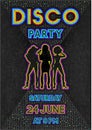 Disco poster in a retro 80s style