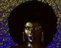 Disco Queen, with fabulous retro Afro hairstyle