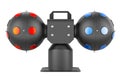 Disco roto balls. Variable-Speed Dual Rotating Ball Light, 3D rendering Royalty Free Stock Photo
