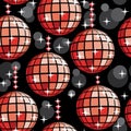 Disco seamless pattern Royalty Free Stock Photo