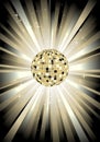 Disco sphere in gold color