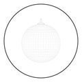 Disco sphere suspended on line rope Discotheque ball Retro night clubs symbol Concept nostalgic party icon in circle round