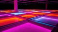 Disco style dance floor in an indoor dance hall. Colorful night club floor. Royalty Free Stock Photo