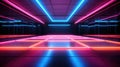 Disco style dance floor in an indoor dance hall. Colorful night club floor. Royalty Free Stock Photo