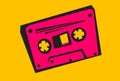 Disco style. Old audio cassette Royalty Free Stock Photo