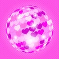 Discoball with hearts