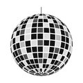 Discoball icon. Glowing night club mirror sphere. Disco ball for dance music party in retro 70s or 80s style Royalty Free Stock Photo