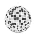 Discoball icon. Shining night club sphere. Dance music party glitterball. Mirrorball in 70s 80s retro discotheque style