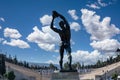 Discobolus statue opposite Panathinaiko stadium, Kallimarmaro Athens Greece Royalty Free Stock Photo