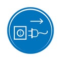 Disconnect mains plug from electrical outlet sign. Plug socket icon Royalty Free Stock Photo