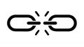 Disconnected Chain Link Icon for Network Breakdowns and Problems, vector design Generative AI Royalty Free Stock Photo