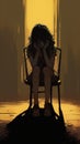 Disconnected: A Graphic Novel Cover of a Lonely Princess in an Empty Room