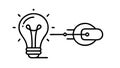 Disconnected Light Bulb Idea Outline Icon, vector design Generative AI Royalty Free Stock Photo