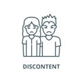 Discontent vector line icon, linear concept, outline sign, symbol