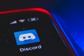 Discord app icon on the screen smartphone