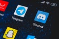 Discord app icon on the screen smartphone