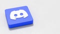 Discord Logo on Light Grey Background with Copy space