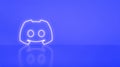 Discord logo in neon on purple background