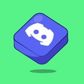 Discord social media app website icon vector Cube icon